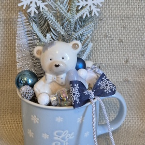 Macis bögrés dekor, Karácsony, Adventi díszek, Adventi asztaldísz, Mindenmás, MESKA