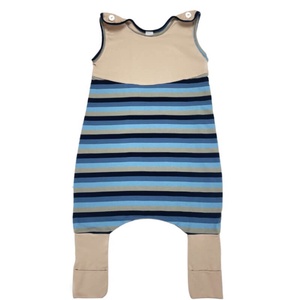 Kamáslis kétrétegű téli tipegő hálózsák, STRIPED DREAM bézs-kék csíkos, 74-116 méret - Meska.hu