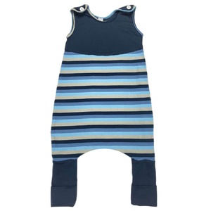 Kamáslis kétrétegű téli tipegő hálózsák, STRIPED DREAM sötétkék csíkos, 74-116 méret - Meska.hu