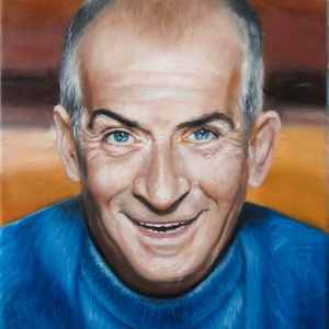 Louis de Funés Szőke Gábor olajfestmény - Meska.hu