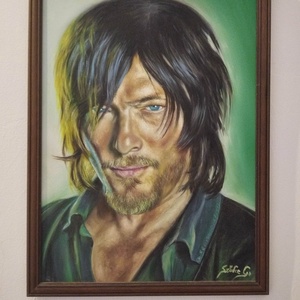 Daryl Dixon - portréfestmény (The Walking Dead), Művészet, Festmény, Olajfestmény, Festészet, MESKA