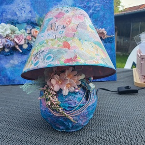 Második esély  újraálmodott lámpacsoda, Otthon & Életmód, Lámpa, Asztali lámpa, Decoupage, transzfer és szalvétatechnika, Mindenmás, MESKA