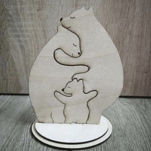 Medvecsalád gravírozott névvel, , Famegmunkálás, MESKA