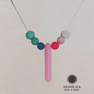 Szoncha szilikon szenzoros lánc, Ékszer, Nyaklánc, Bogyós nyaklánc, Ékszerkészítés, Gyöngyfűzés, gyöngyhímzés, MESKA