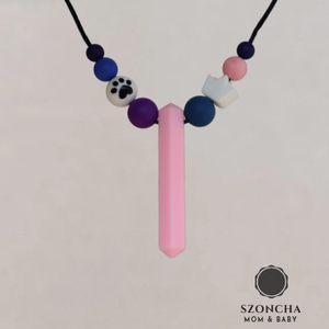 Szoncha szilikon szenzoros lánc, Ékszer, Nyaklánc, Bogyós nyaklánc, Ékszerkészítés, Gyöngyfűzés, gyöngyhímzés, MESKA