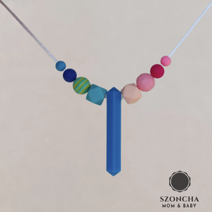 Szoncha szilikon szenzoros lánc, Ékszer, Nyaklánc, Bogyós nyaklánc, Ékszerkészítés, Gyöngyfűzés, gyöngyhímzés, MESKA