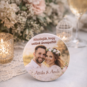 Egyedi esküvői köszönőajándék, Otthon & Életmód, Konyhafelszerelés, tálalás, Konyhai dekoráció, Hűtőmágnes, Fémmegmunkálás, MESKA