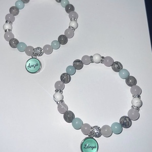 Anya-lánya páros karkötő szett - ékszer - karkötő - gyöngyös karkötő - Meska.hu