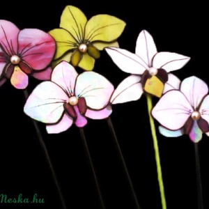 Tiffany Orchidea virágdísz anyák napjára, Otthon & Életmód, Dekoráció, Virágdísz és tartó, Csokor & Virágdísz, Mindenmás, Üvegművészet, MESKA