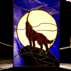 Farkas holdvilágban világító tiffan yfalikép - otthon & lakás - dekoráció - kép & falikép - Meska.hu