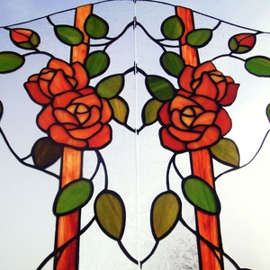 Rózsaberek ajtóbetét, narancssárga: III. volume - otthon & életmód - bútor - más bútor - Meska.hu