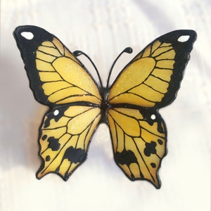 Francia hajcsat: Kézzel festett Fecskefarkú lepke, tiffanyból - ruha & divat - hajdísz & hajcsat - hajcsat & hajtű - Meska.hu