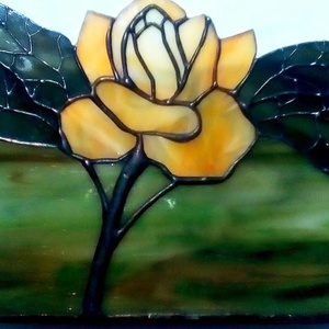 Art Nuovo sárga rózsás tiffany ékszerdoboz - ékszer - ékszertartó - ékszerdoboz - Meska.hu