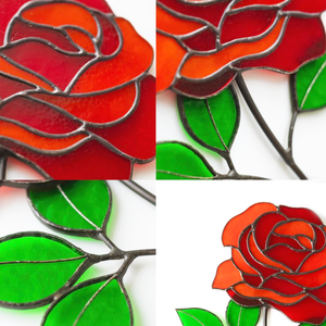 Vörös rózsa örökvirág asztalidísz - otthon & életmód - dekoráció - asztal és polc dekoráció - asztaldísz - Meska.hu