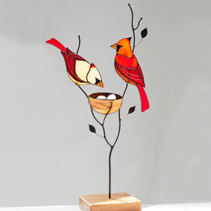 Kardinálispinty asztalidísz pároknak - otthon & életmód - dekoráció - asztal és polc dekoráció - asztaldísz - Meska.hu