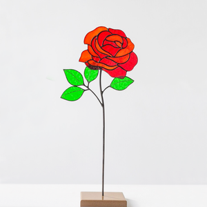 Vörös rózsa örökvirág asztalidísz - otthon & életmód - dekoráció - asztal és polc dekoráció - asztaldísz - Meska.hu