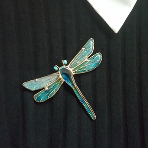 Art Nuovo kék szitakötő- bross  - ékszer - kitűző és bross - kitűző - Meska.hu