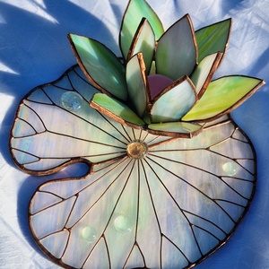 Green brillance tavirózsa mécsestartó - otthon & életmód - dekoráció - asztal és polc dekoráció - díszüveg - Meska.hu