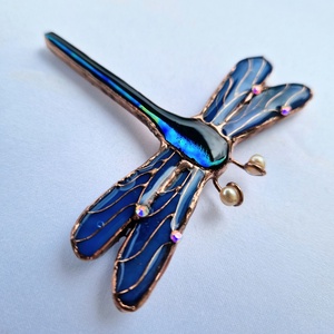 Art Nuovo kék szitakötő- bross II. - Meska.hu