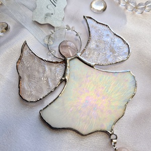 Kristályangyal opálos színben - karácsony - karácsonyi lakásdekoráció - karácsonyi ablakdíszek, ablakmatricák - Meska.hu