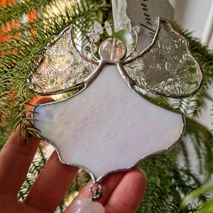 Kristályangyal opálos színben - karácsony - karácsonyi lakásdekoráció - karácsonyi ablakdíszek, ablakmatricák - Meska.hu