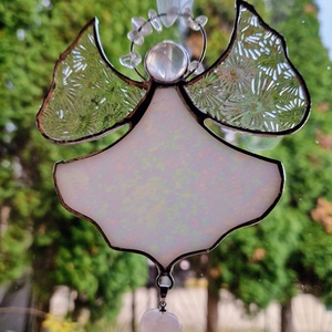 Kristályangyal opálos színben - karácsony - karácsonyi lakásdekoráció - karácsonyi ablakdíszek, ablakmatricák - Meska.hu