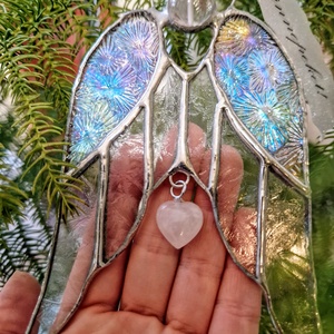 Csupaszárny kristályangyal jégvirágos üveggel - karácsony - karácsonyi lakásdekoráció - karácsonyi ablakdíszek, ablakmatricák - Meska.hu