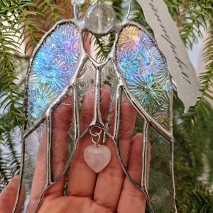 Csupaszárny kristályangyal jégvirágos üveggel - karácsony - karácsonyi lakásdekoráció - karácsonyi ablakdíszek, ablakmatricák - Meska.hu