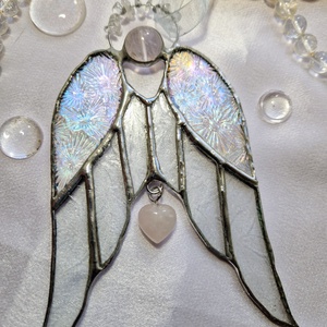 Csupaszárny kristályangyal jégvirágos üveggel - karácsony - karácsonyi lakásdekoráció - karácsonyi ablakdíszek, ablakmatricák - Meska.hu