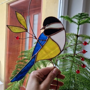 Kékcinege ablakdísz - otthon & életmód - dekoráció - ajtó- és ablak dekoráció - ablakdísz - Meska.hu