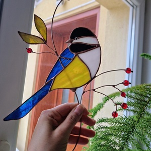 Kékcinege ablakdísz - otthon & életmód - dekoráció - ajtó- és ablak dekoráció - ablakdísz - Meska.hu