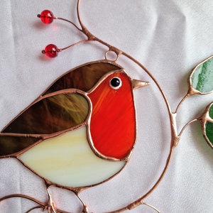 Vörösbegy ablakdísz - otthon & életmód - dekoráció - ajtó- és ablak dekoráció - ablakdísz - Meska.hu