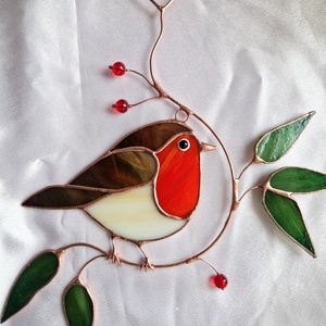 Vörösbegy ablakdísz - Meska.hu