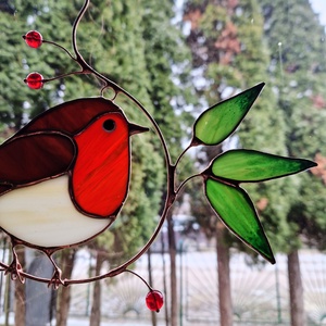 Vörösbegy ablakdísz - otthon & életmód - dekoráció - ajtó- és ablak dekoráció - ablakdísz - Meska.hu