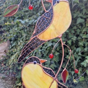 Sárgarigó párocska - otthon & életmód - dekoráció - ajtó- és ablak dekoráció - ablakdísz - Meska.hu