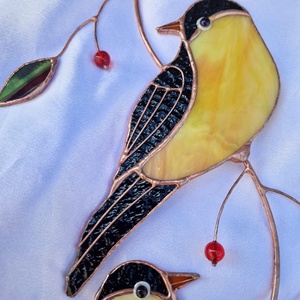 Sárgarigó párocska - otthon & életmód - dekoráció - ajtó- és ablak dekoráció - ablakdísz - Meska.hu