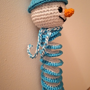 Hóember dísz � amigurumi - karácsony - karácsonyi lakásdekoráció - karácsonyi lakásdíszek - Meska.hu