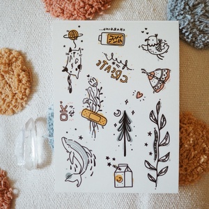 Ideiglenes tetkó // HEALING - FEKETE + SZÍN (A6 méretű ív) - művészet - grafika & illusztráció - digitális - Meska.hu