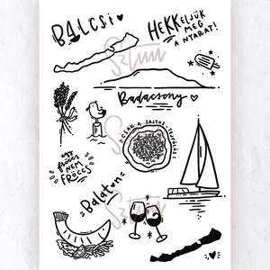 AKCIÓ // Ideiglenes tetkó / BALATON (A6 méretű ív) - művészet - grafika & illusztráció - digitális - Meska.hu