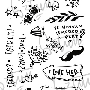 Ideiglenes tetkó // ESKÜVŐ 2.0 (A6 méretű ív) - művészet - grafika & illusztráció - digitális - Meska.hu