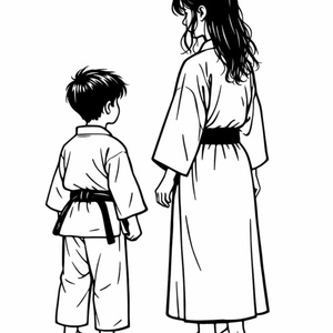 Tomi bátorságpróbája - fiús karate színező - Tomi története / digitális színezőcsomag - művészet - grafika & illusztráció - digitális - Meska.hu