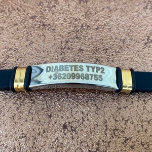 Diabetes, cukorbeteg szilikon karkötő, Ékszer, Karkötő, Névre szóló karkötő, Gravírozás, pirográfia, MESKA