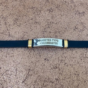 Diabetes, cukorbeteg szilikon karkötő - ékszer - karkötő - névre szóló karkötő - Meska.hu