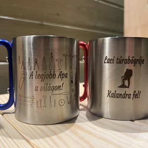 Kávés, túra bögre egyedi gravírozással, karabineres - otthon & életmód - konyhafelszerelés, tálalás - tálalás - kanál & villa - Meska.hu