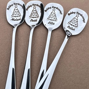 10 db kávéskanál egyedi, névre szóló gravírozással,  - otthon & életmód - konyhafelszerelés, tálalás - tálalás - kanál & villa - Meska.hu