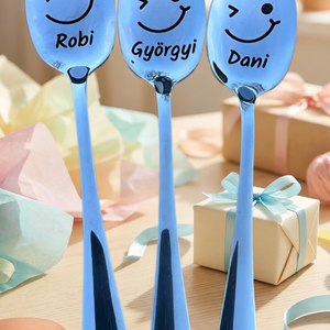 10 db kávéskanál egyedi, névre szóló gravírozással, , Otthon & Életmód, Konyhafelszerelés, tálalás, Tálalás, Kanál & Villa, Fémmegmunkálás, Gravírozás, pirográfia, MESKA