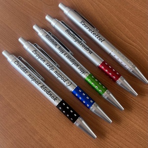 50 db fém hatású műanyag toll, egyedi gravírozással - Meska.hu