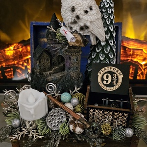 Harry Potter Artdecor karácsonyi jelenet - karácsony - karácsonyi lakásdekoráció - ünnepi asztaldekoráció - Meska.hu
