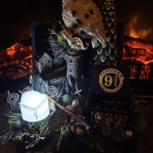 Harry Potter Artdecor karácsonyi jelenet - karácsony - karácsonyi lakásdekoráció - ünnepi asztaldekoráció - Meska.hu