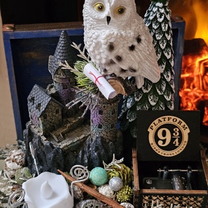 Harry Potter Artdecor karácsonyi jelenet - karácsony - karácsonyi lakásdekoráció - ünnepi asztaldekoráció - Meska.hu